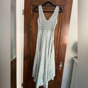 Zara Light Blue Crochet Dress Small
